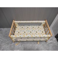 LINKSAW Elegant Wooden Crib - Safe & Sturdy Baby Bed for Sweet Dreams